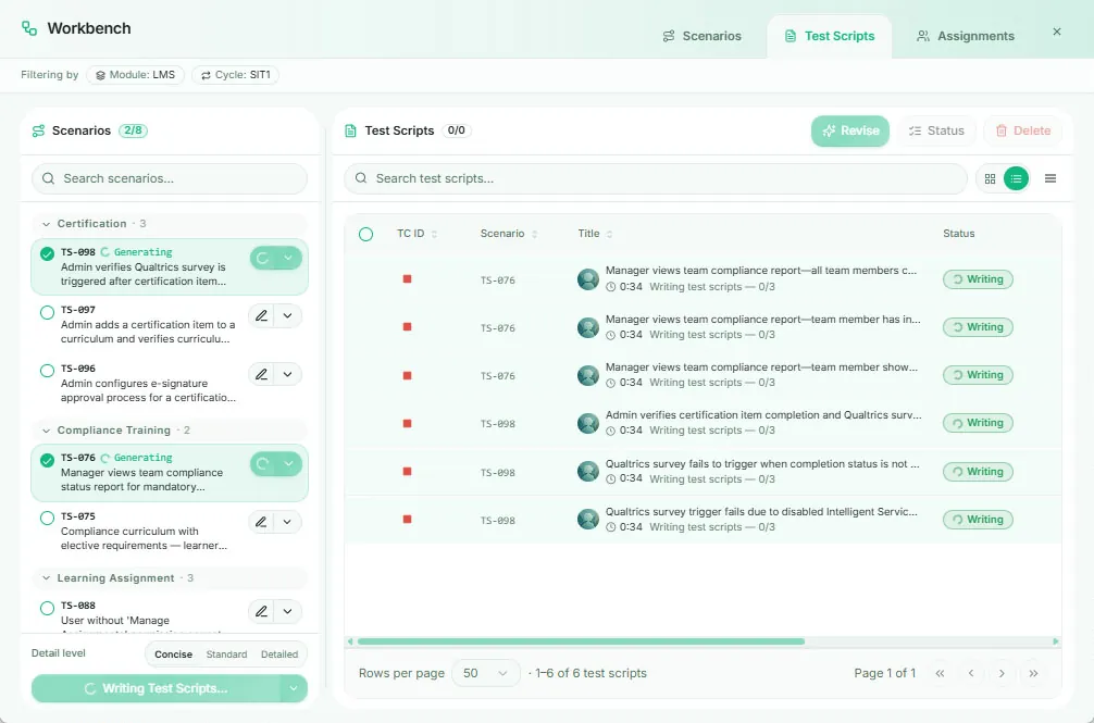 Automated Test Script Creation - Workbench